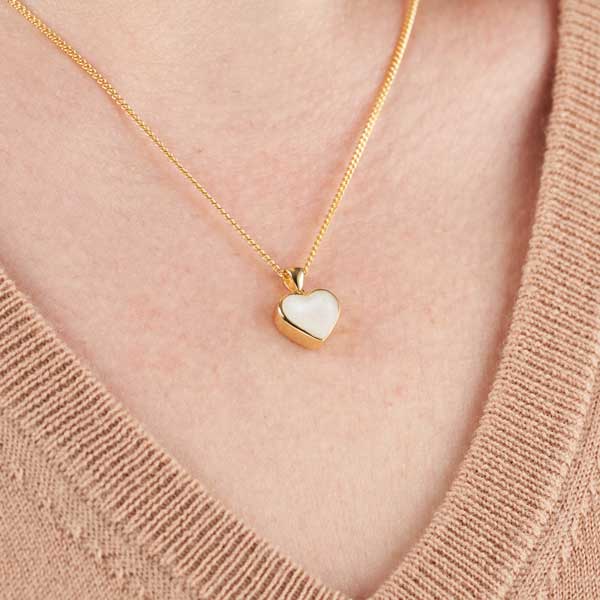 Gold Heart Breast Milk Necklace | Breast Milk Necklace | Featherlings UK