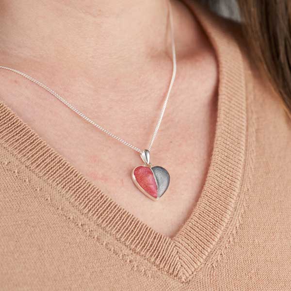 Double Ashes Heart Necklace | Ashes Necklace | Featherlings UK