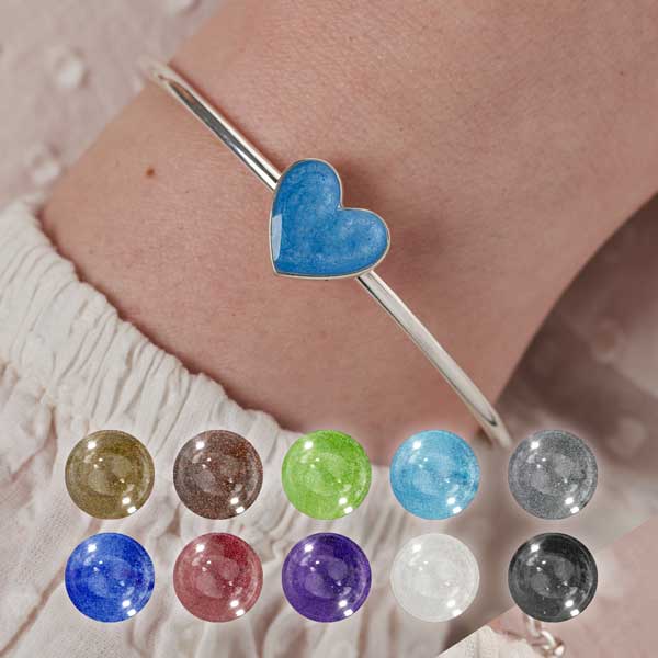 Heart Bangle Ashes Bracelet | Ashes Bracelet | Featherlings UK