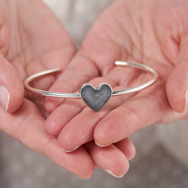 Heart Bangle Ashes Bracelet | Ashes Bracelet | Featherlings UK