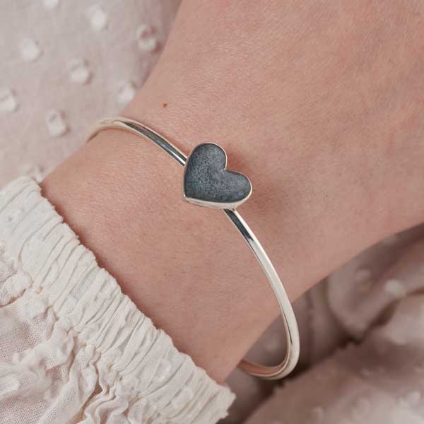 Heart Bangle Ashes Bracelet | Ashes Bracelet | Featherlings UK