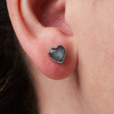 Heart Stud Ashes Earrings | Ashes Charms | Featherlings UK