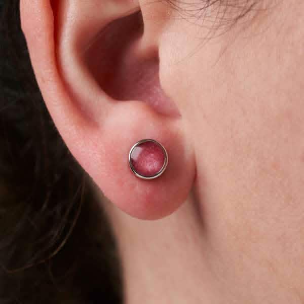 Round Stud Ashes Earrings | Ashes Charms | Featherlings UK