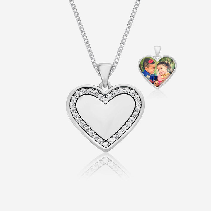 Zirconia Photo Necklace | Photo Locket | Featherlings UK