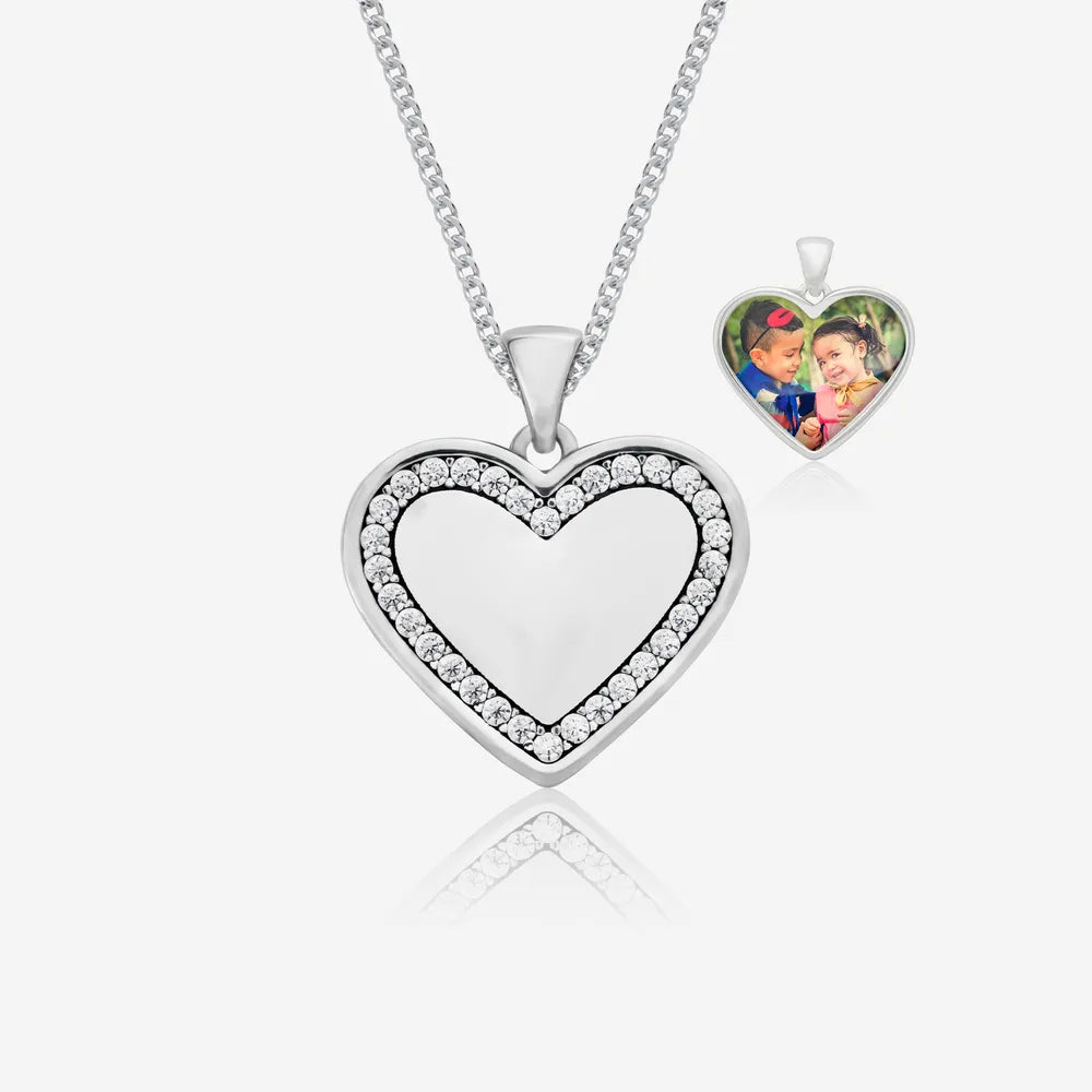 Zirconia Photo Necklace | Photo Locket | Featherlings UK