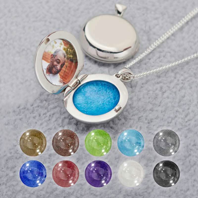 Round Photo Ashes Locket | Ashes Necklace | Featherlings UK