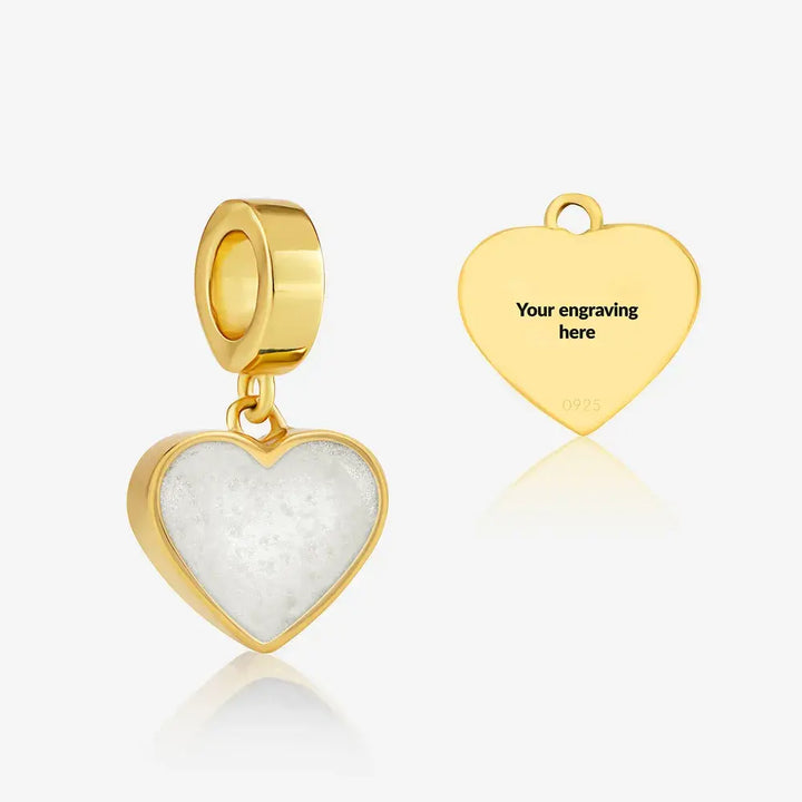 Gold Heart Dangle Ashes Charm | Ashes Charms | Featherlings UK