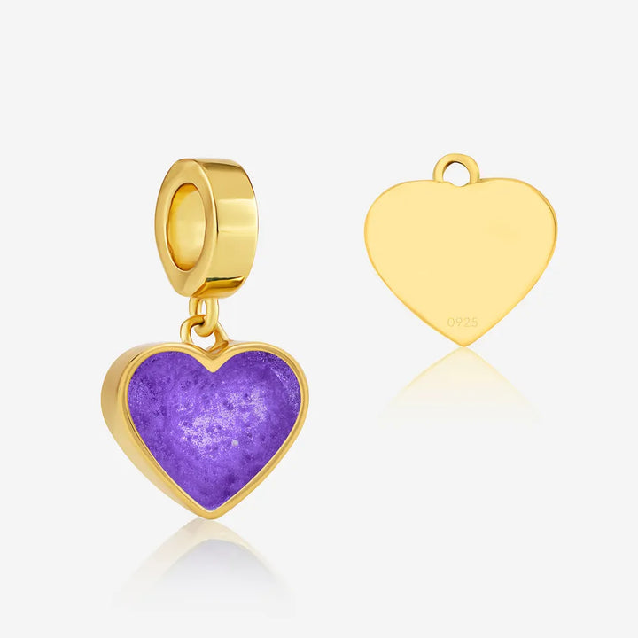 Gold Heart Dangle Ashes Charm | Ashes Charms | Featherlings UK