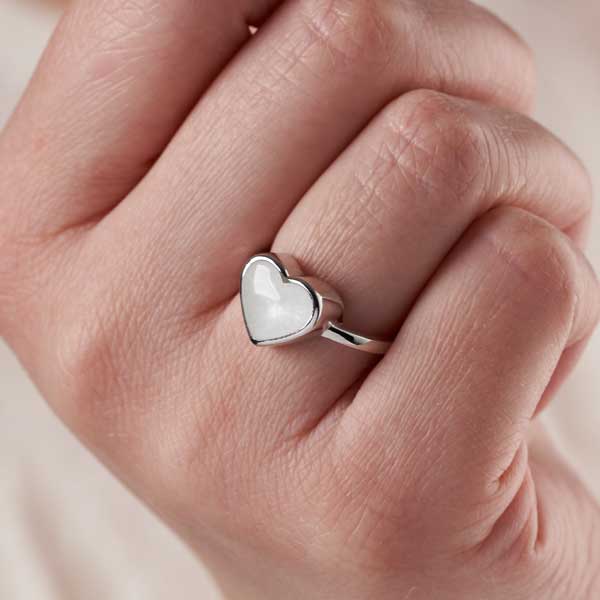 Heart Breast Milk Ring | Ashes Rings | Featherlings UK