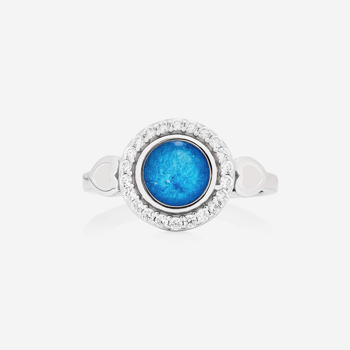 Round Ashes Ring - Crystal | Ashes Rings | Featherlings UK