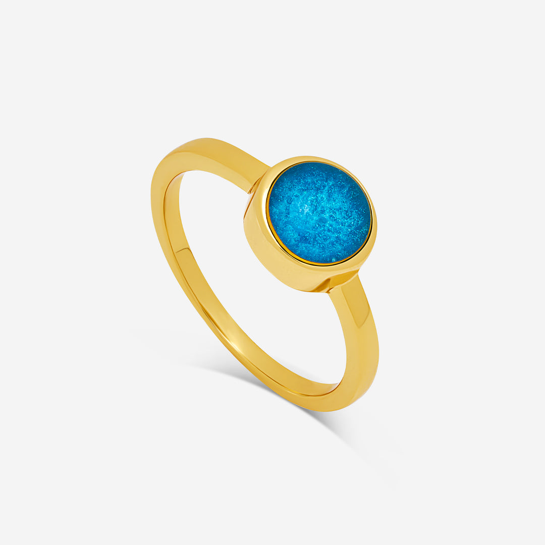 Gold Round Ashes Ring | Ashes Rings | Featherlings UK