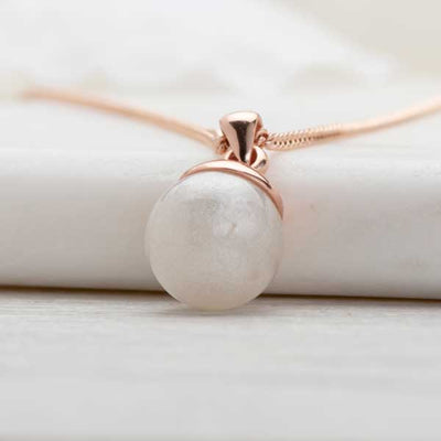 Rose Gold Sphere Breast Milk Necklace | Breast Milk Necklace | Featherlings UK