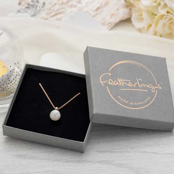 Rose Gold Sphere Breast Milk Necklace | Breast Milk Necklace | Featherlings UK