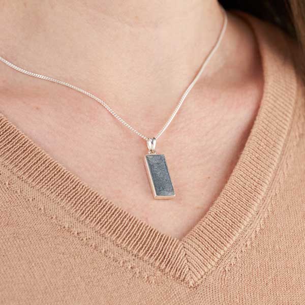 Rectangle Ashes Necklace | Ashes Pendant | Featherlings UK