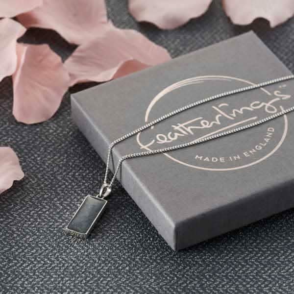 Rectangle Ashes Necklace | Ashes Pendant | Featherlings UK