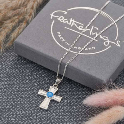 Round Cross Ashes Necklace | Ashes Pendant | Featherlings UK
