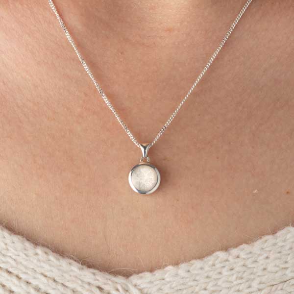 sparkling cz Breast milk pendant. (glass domed)