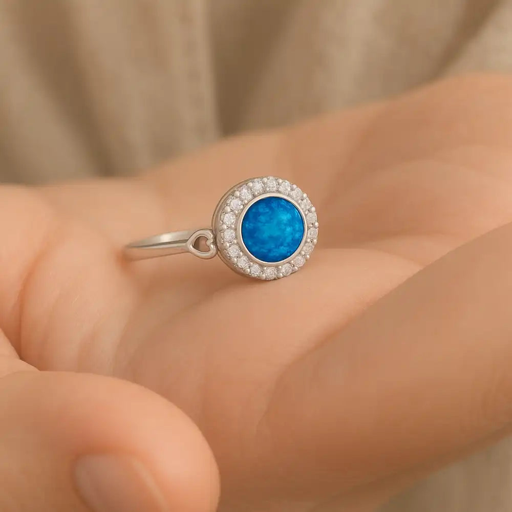 Round Ashes Ring - Crystal | Ashes Rings | Featherlings UK