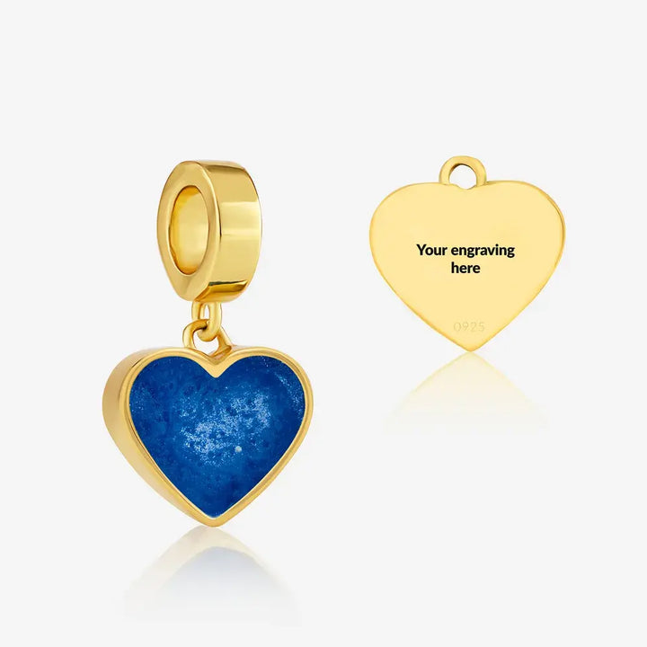 Gold Heart Dangle Ashes Charm | Ashes Charms | Featherlings UK