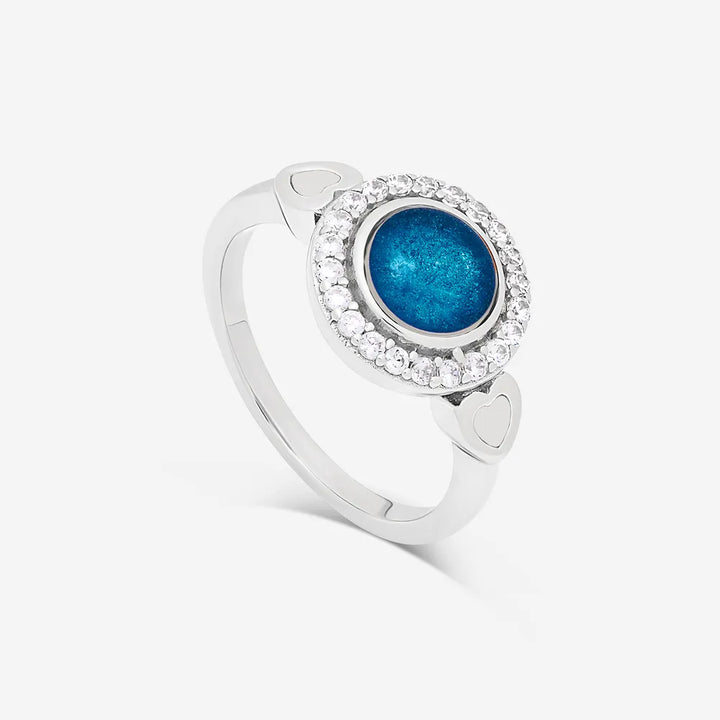 Round Ashes Ring - Crystal | Ashes Rings | Featherlings UK
