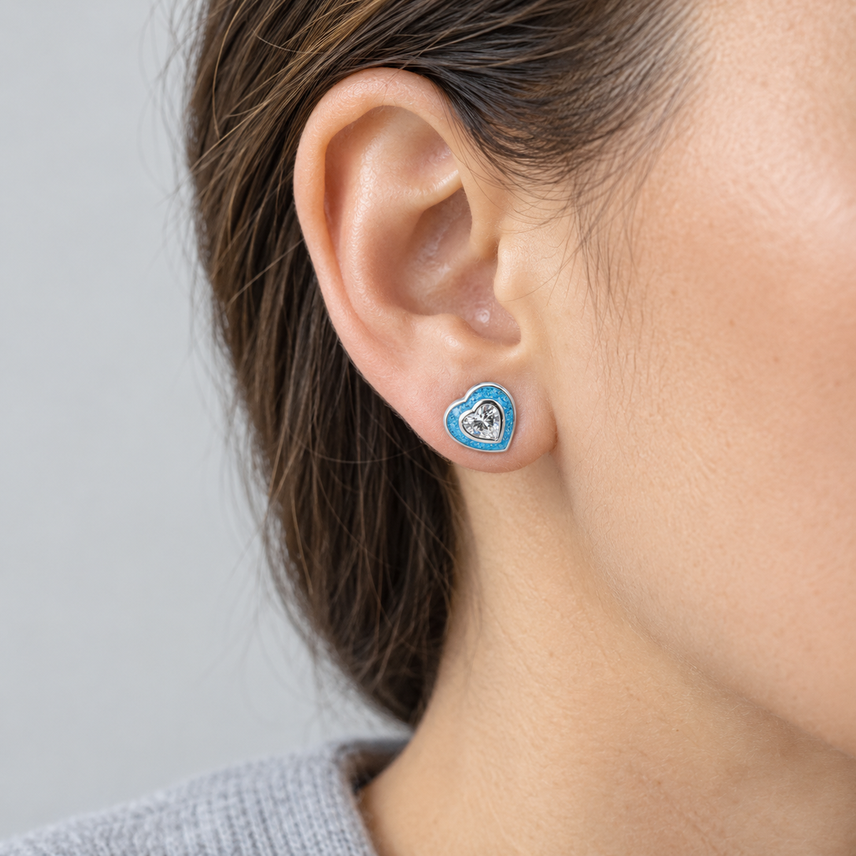 Crystal Heart Ashes Earrings — lifestyle