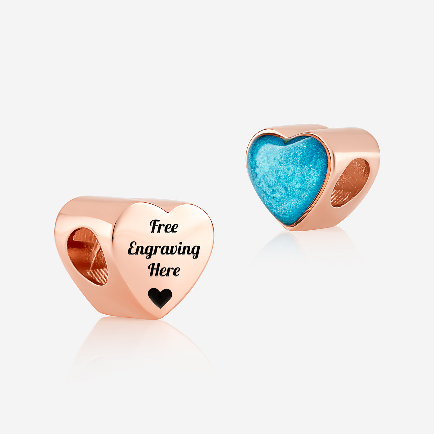 Rose Gold Engraved ashes heart charm | Ashes Charms | Featherlings UK