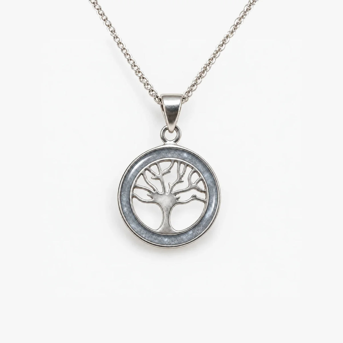 Tree of Life ashes necklace in Silver, ashes hidden