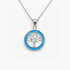 Tree of Life ashes necklace in Sky Blue