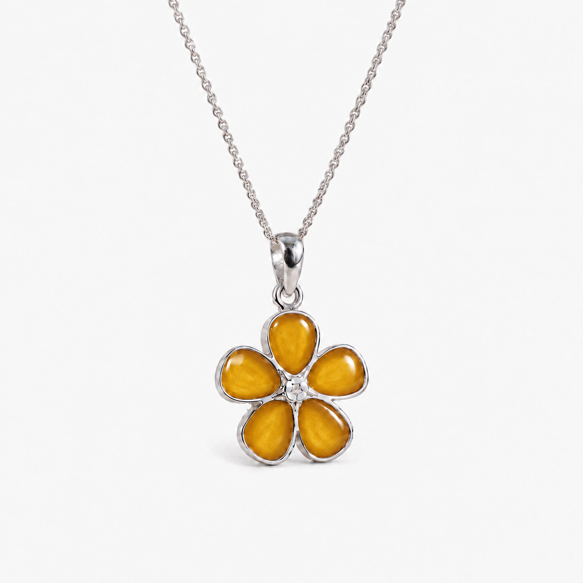 Forget-Me-Not Ashes Necklace – amber – ashes hidden