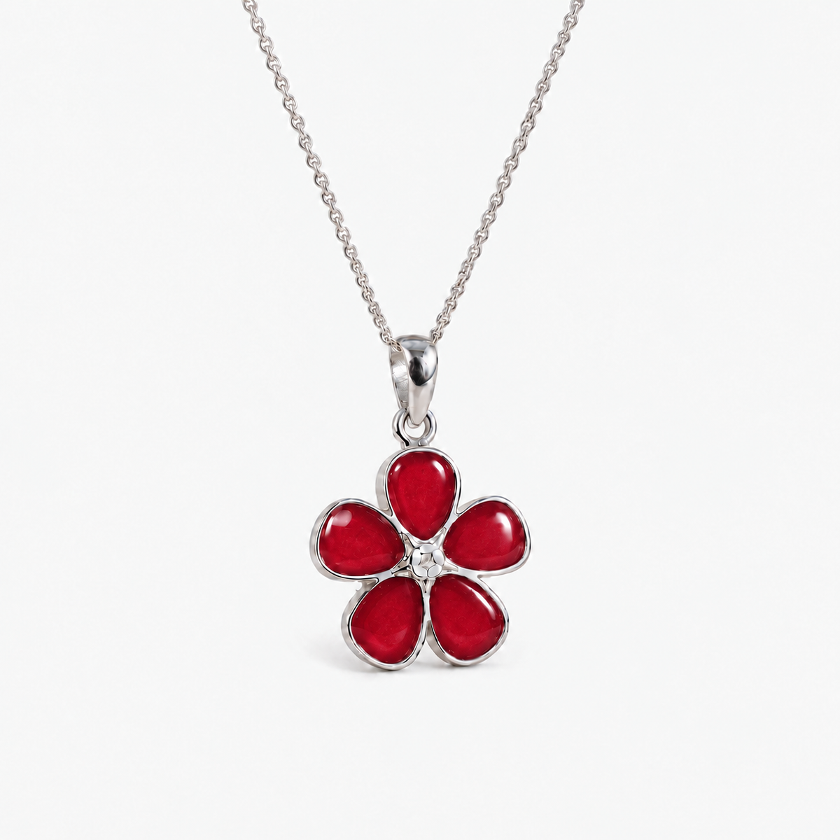 Forget-Me-Not Ashes Necklace – ruby red – ashes hidden