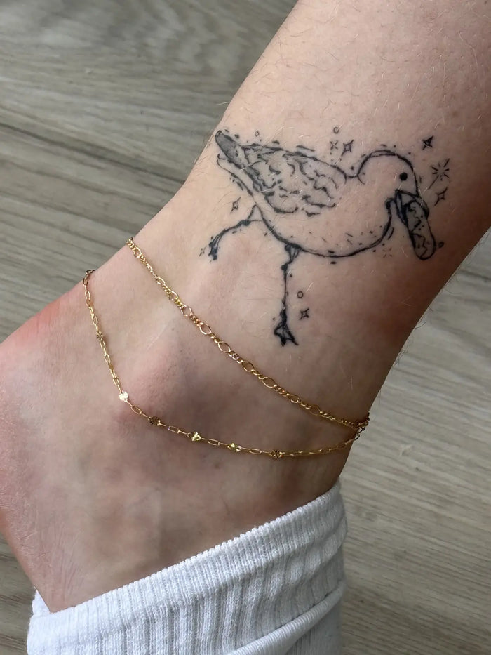 Gold-filled permanent anklets fitted at Featherlings