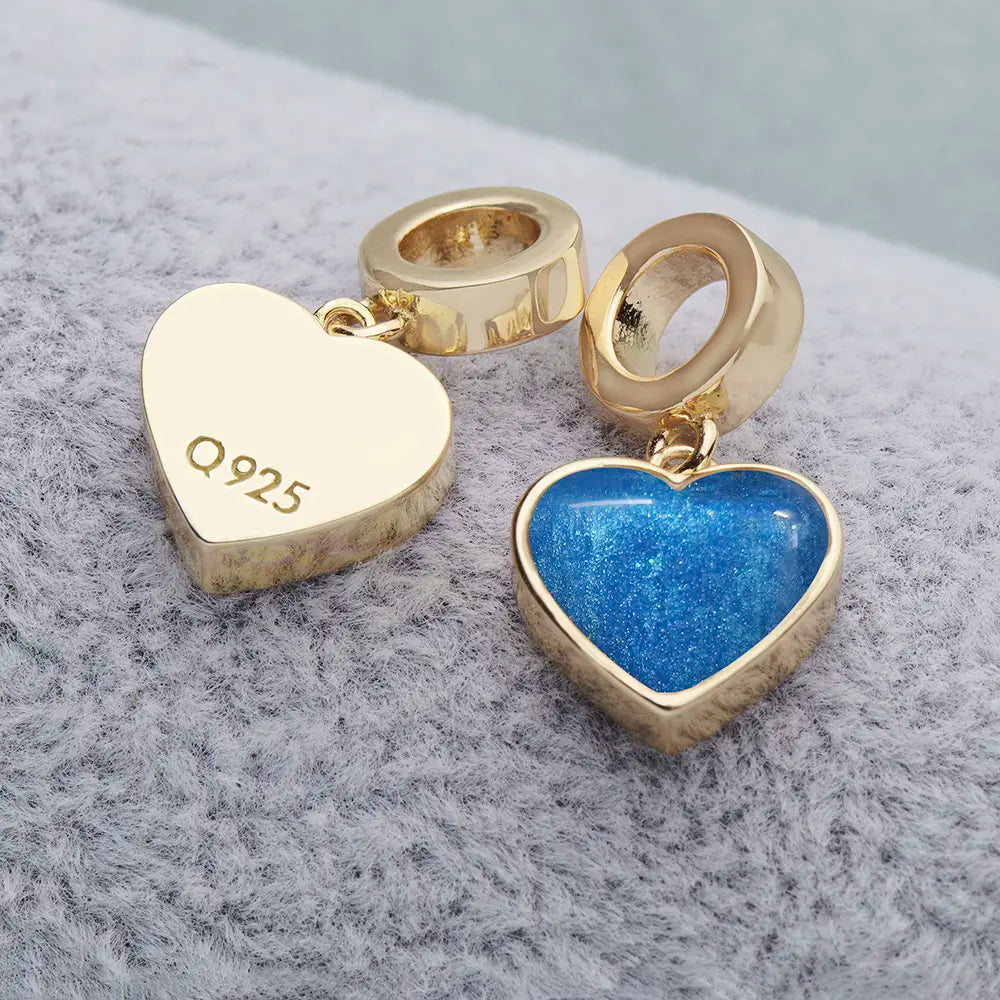 Gold Heart Dangle Ashes Charm | Ashes Charms | Featherlings UK