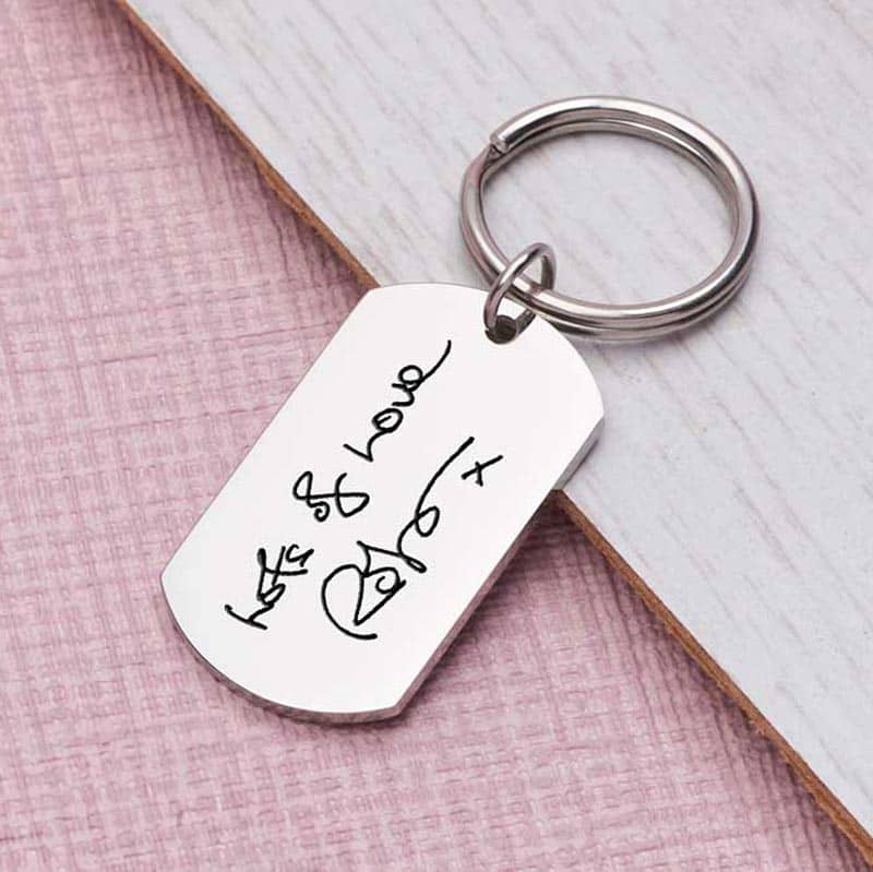 Handwriting keychain on sale