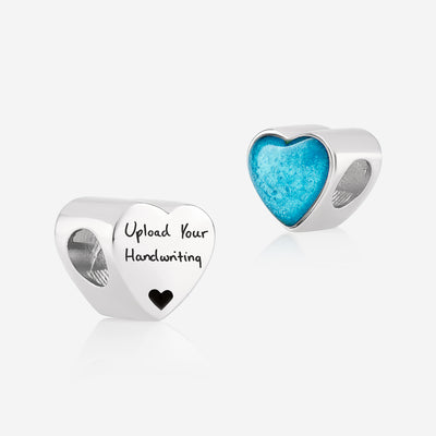 Handwriting Ashes Heart Charm | Ashes Charms | Featherlings UK