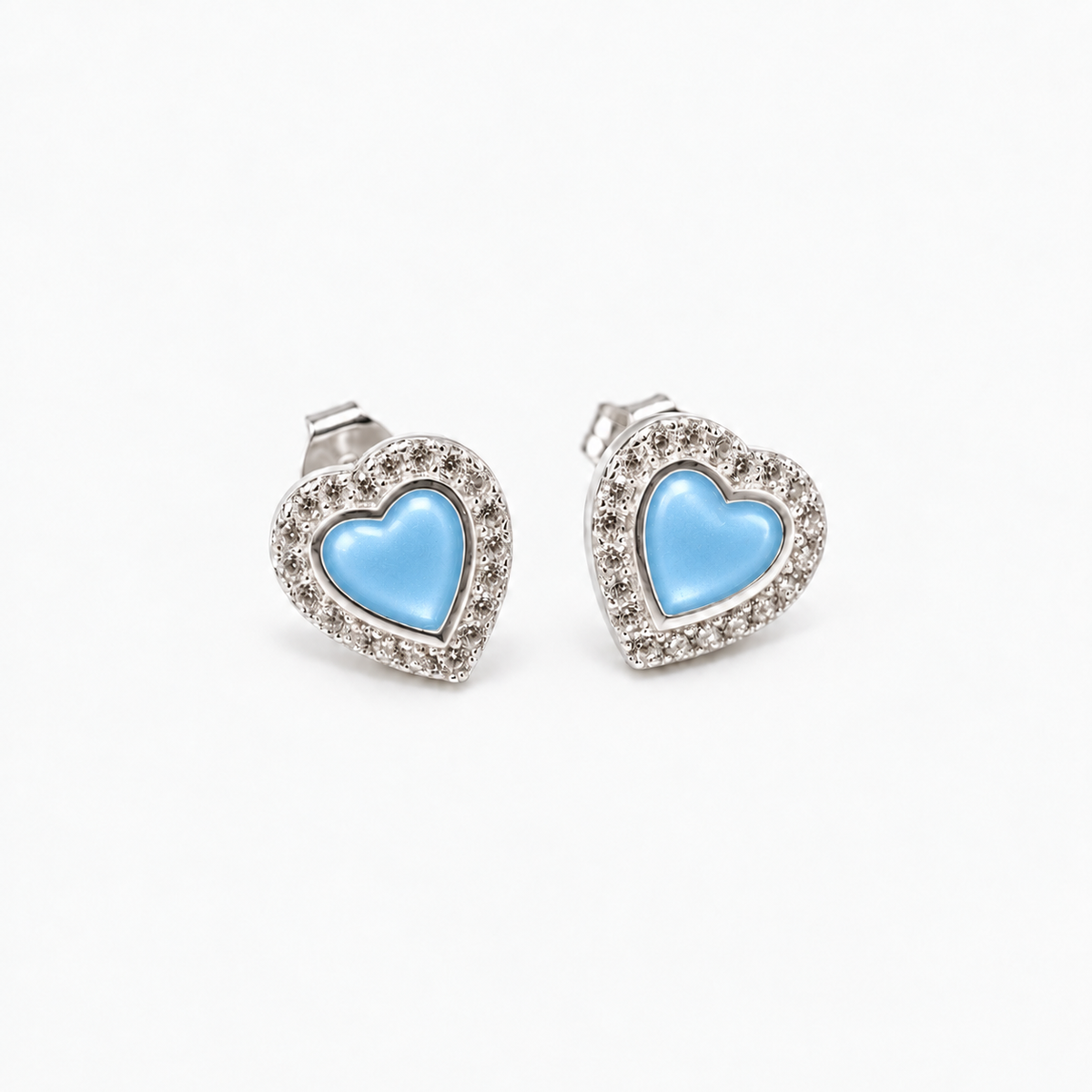 Heart Halo Ashes Earrings — Sky Blue, hidden ashes