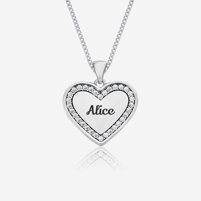 Heart Name Necklace | Handwriting | Featherlings UK