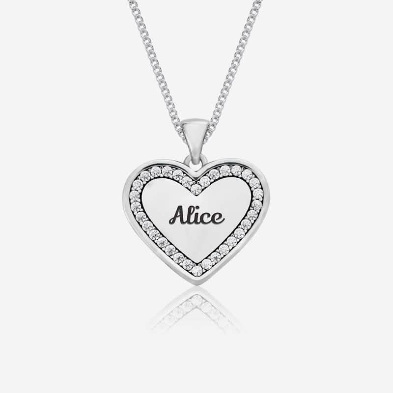 Heart Name Necklace | Handwriting | Featherlings UK