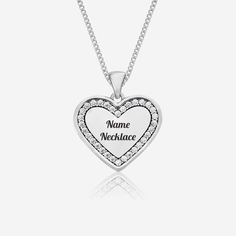 Heart Name Necklace | Handwriting | Featherlings UK