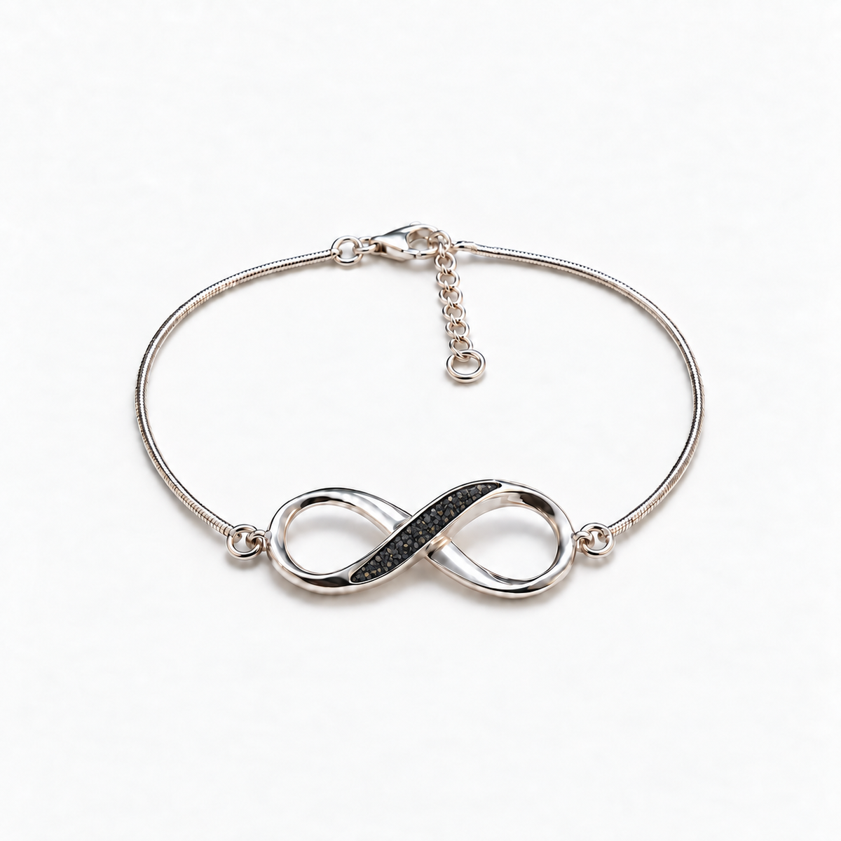 Infinity Ashes Bracelet — midnight with visible inclusions, illustrative preview