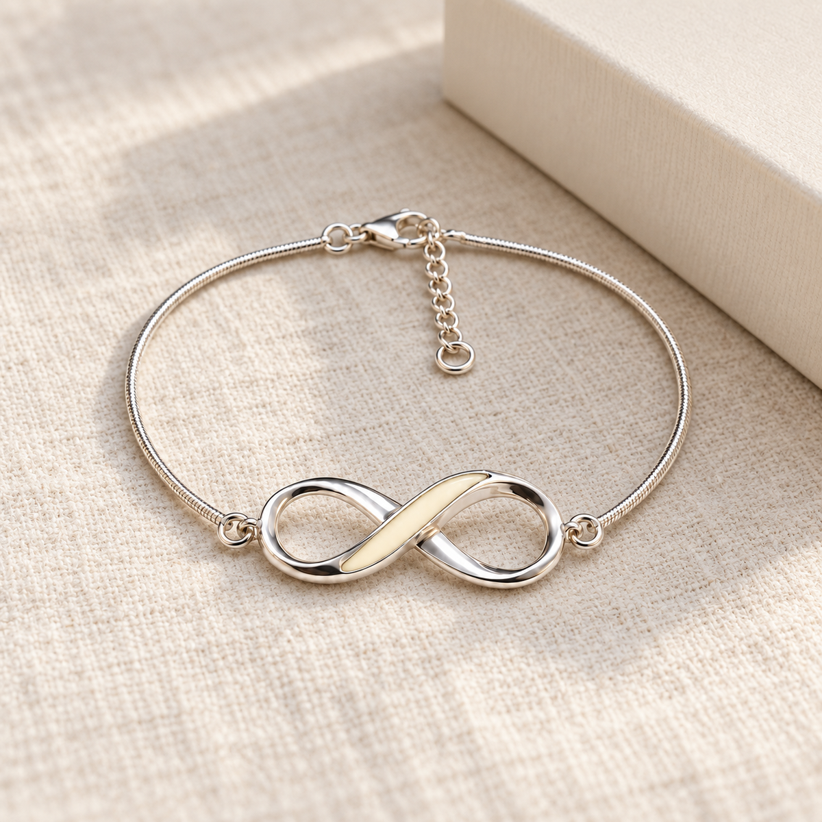 Infinity breast milk bracelet — illustrative preview