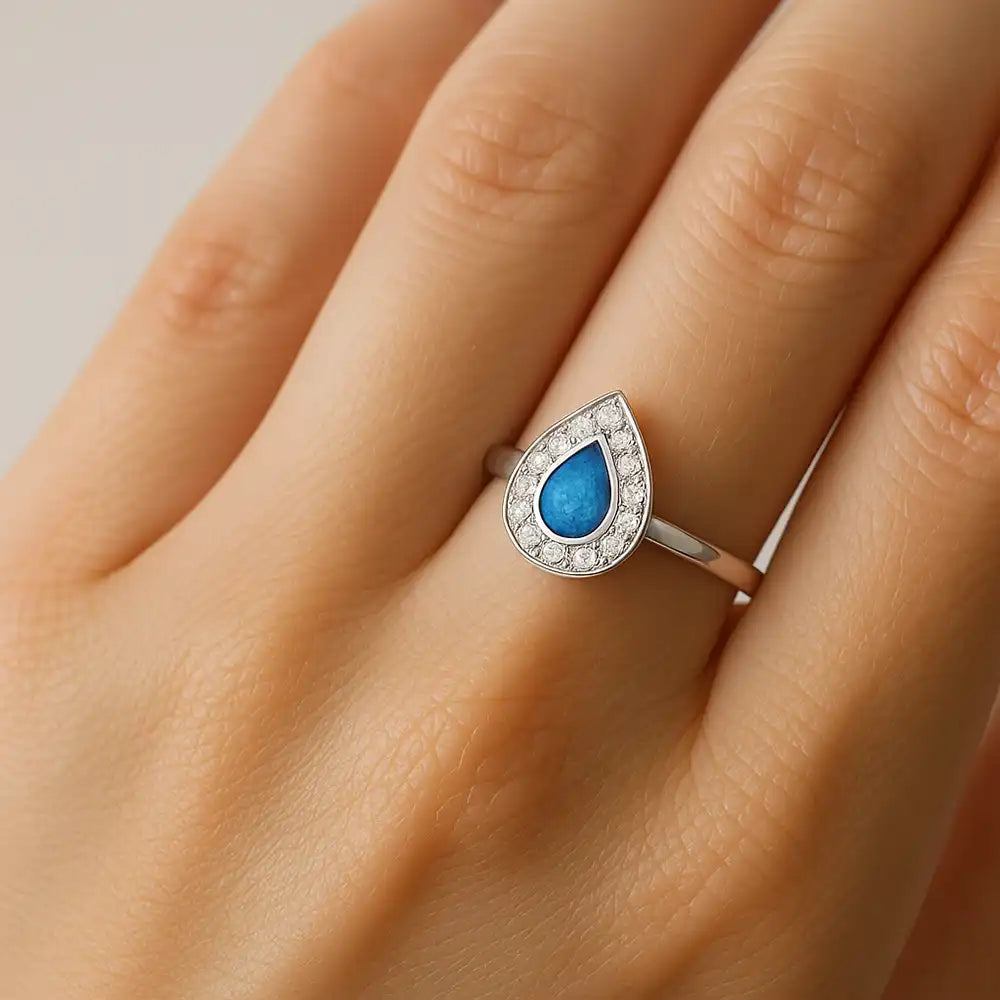 Crystal Tear Ashes Ring | Ashes Rings | Featherlings UK