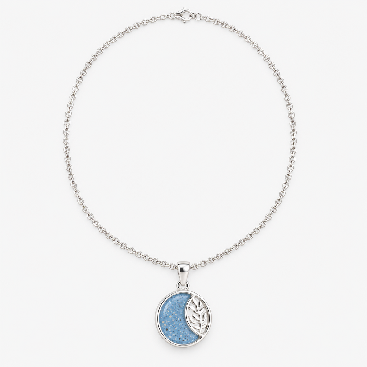 Leaf Crescent Ashes Necklace — chain