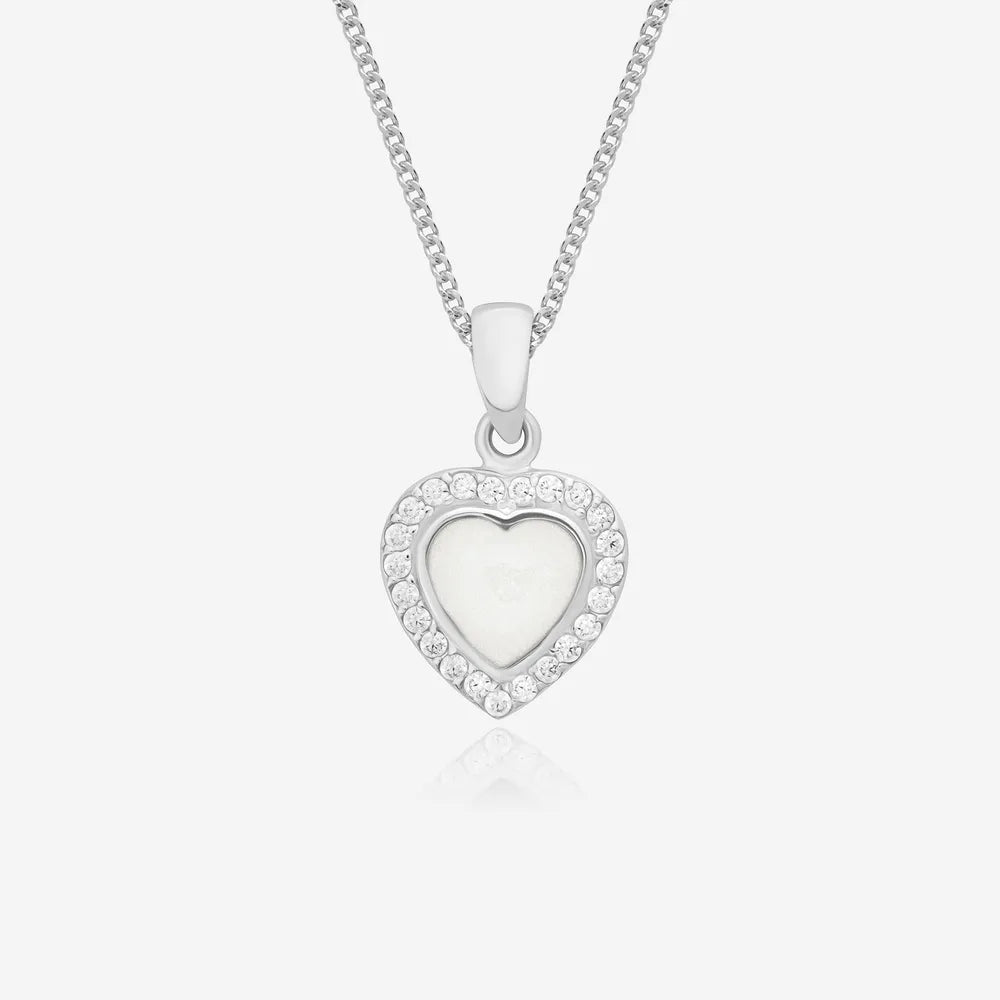 Love Heart Crystal Ashes Necklace | Ashes Pendant | Featherlings UK