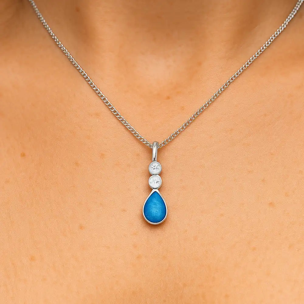 Crystal Tear Ashes Necklace | Ashes Pendant | Featherlings UK