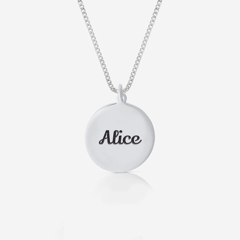 Round Name Necklace | Handwriting | Featherlings UK