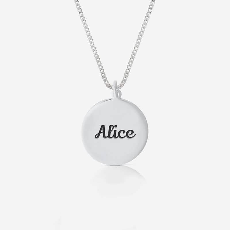 Round Name Necklace | Handwriting | Featherlings UK