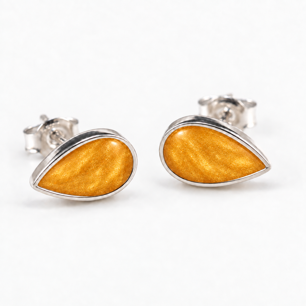 pear stud ashes earrings — Amber, hidden ashes