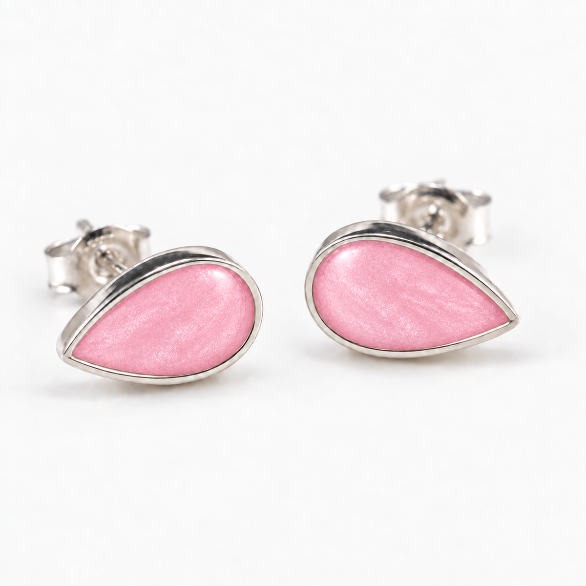 pear stud ashes earrings — Pink, hidden ashes