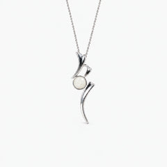 Ribbon Breast Milk Necklace in sterling silver with natural milk resin — illustrative preview