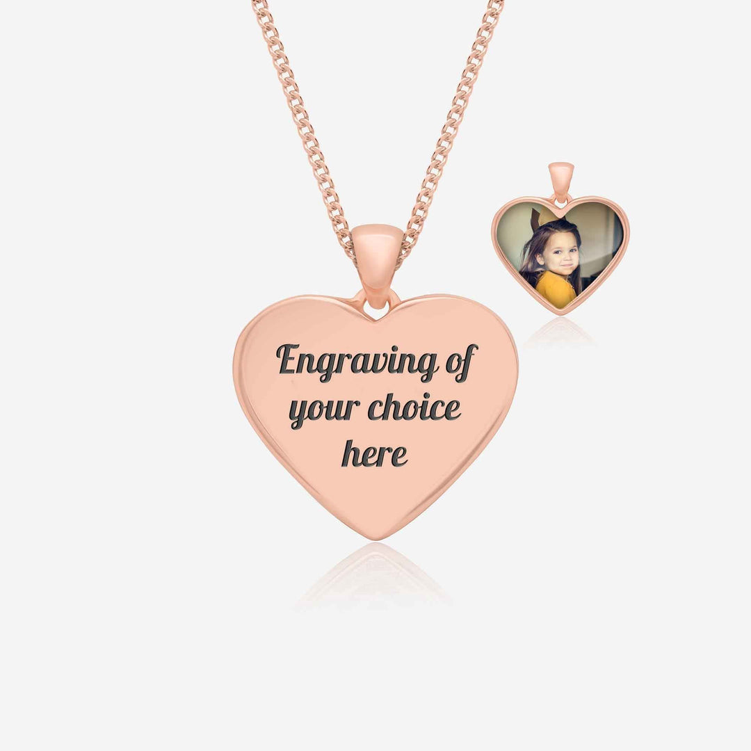 Rose Engraved Photo Necklace | Photo Locket | Featherlings UK